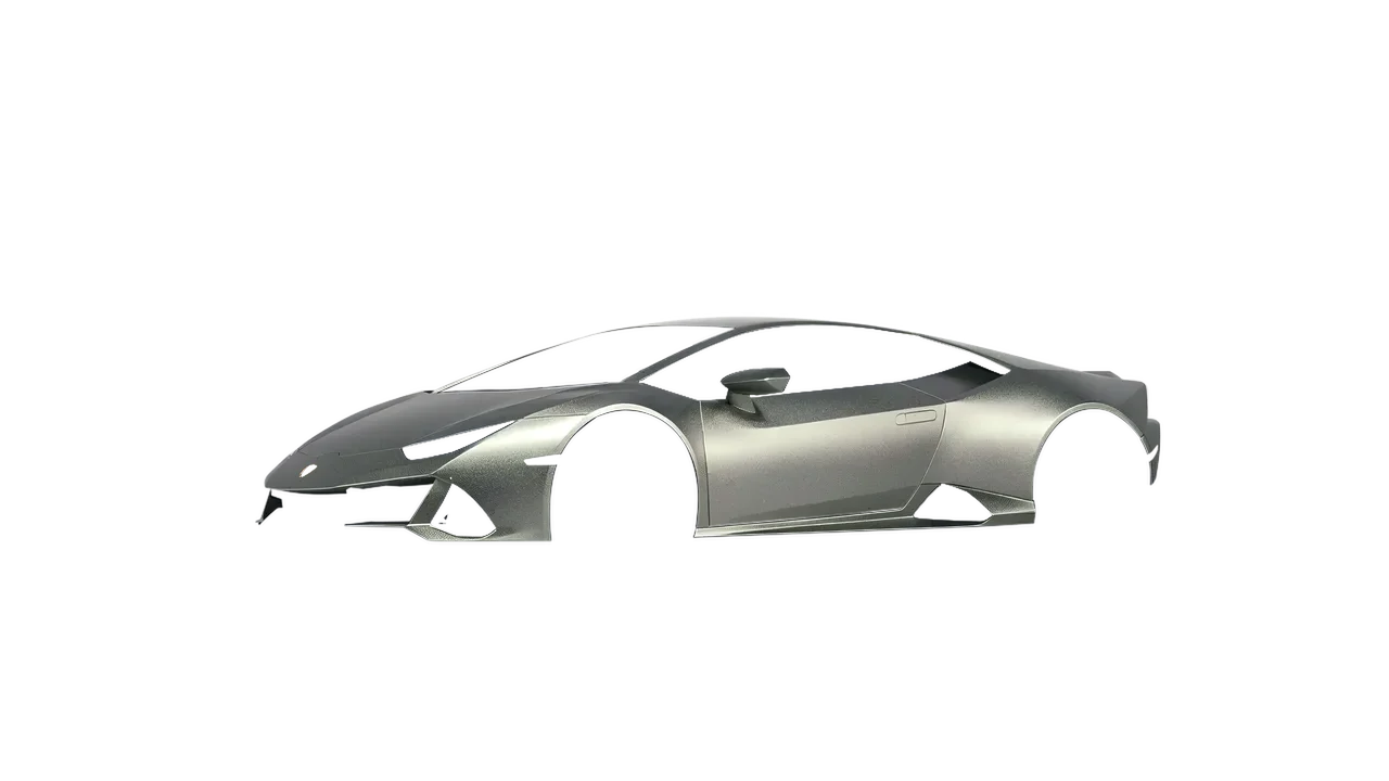 Lamborghini Huracan Evo 2024 wrapped in Matt Welsh Slate (KPMF K75550), front three-quarter view
