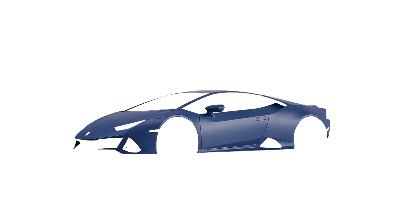 Lamborghini Huracan Evo 2024 wrapped in Absolute Matt Quantum Blue (KPMF K75802), front three-quarter view