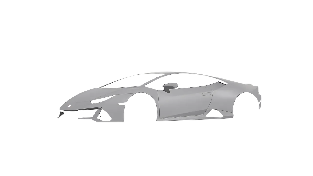 Lamborghini Huracan Evo 2024 wrapped in Telegrey Matt (ORACAL 970RA-076M), front three-quarter view