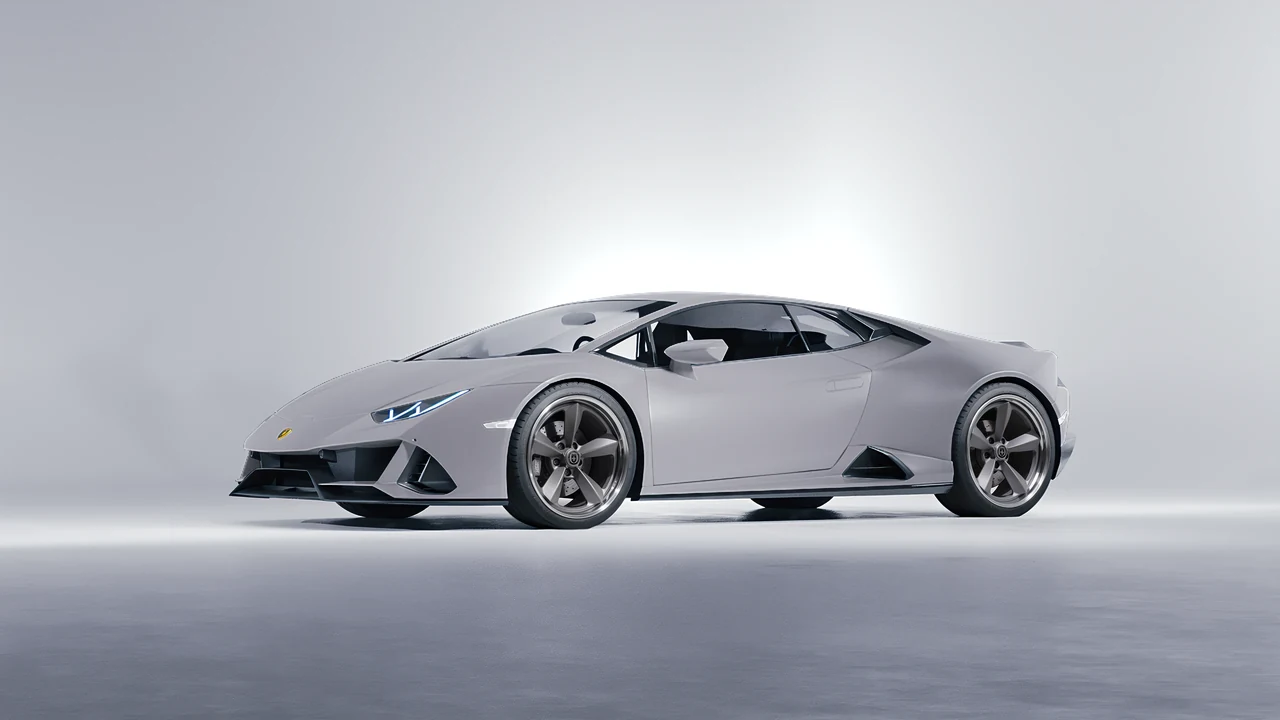 Lamborghini Huracan Evo 2024 on HRE Performance Wheels 105 forged wheels, front three-quarter view