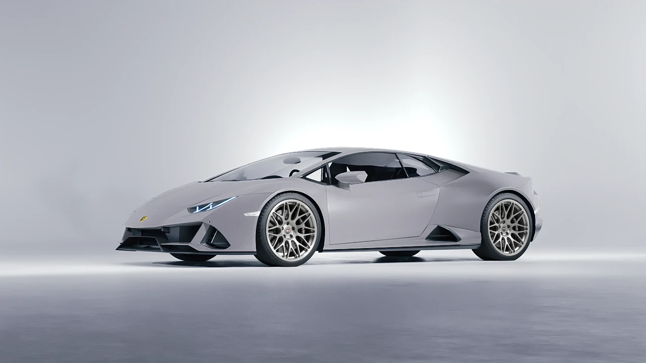Lamborghini Huracan Evo 2024 on HRE Performance Wheels 300M forged wheels, front three-quarter view