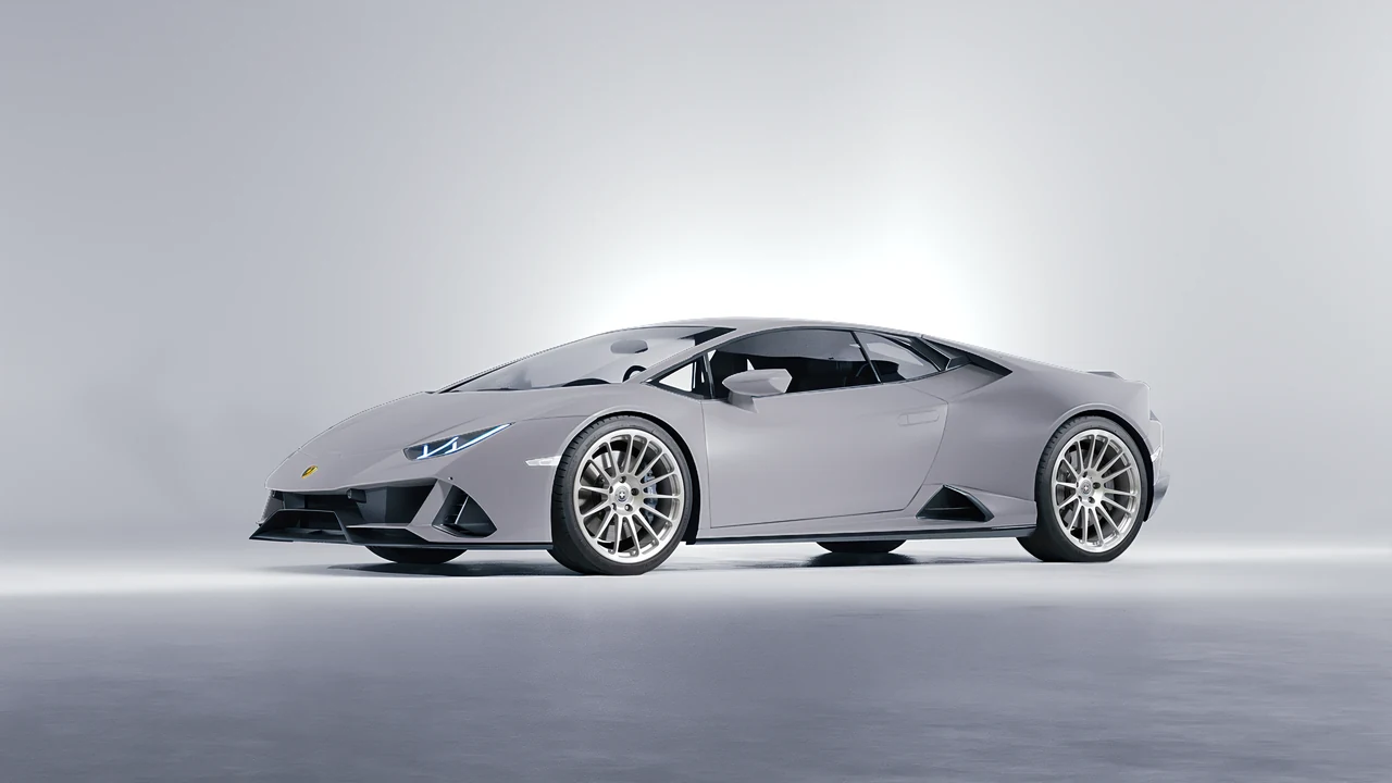 Lamborghini Huracan Evo 2024 on HRE Performance Wheels 303M forged wheels, front three-quarter view