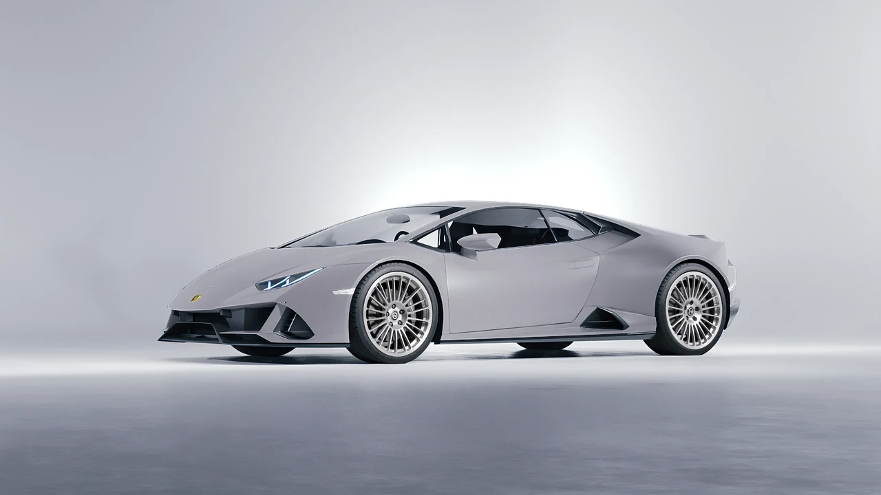 Lamborghini Huracan Evo 2024 on HRE Performance Wheels 309M forged wheels, front three-quarter view