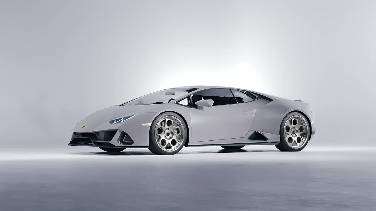 Lamborghini Huracan Evo 2024 on HRE Performance Wheels 454 forged wheels, front three-quarter view