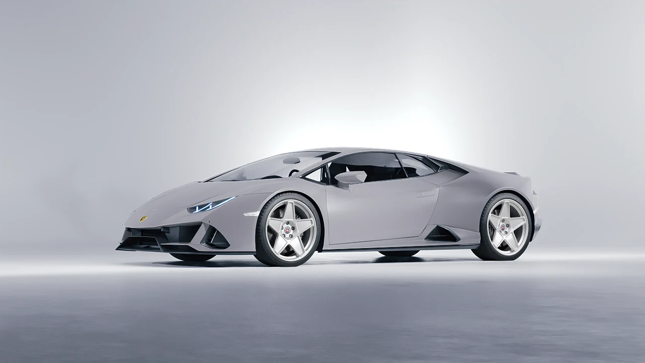 Lamborghini Huracan Evo 2024 on HRE Performance Wheels 505M forged wheels, front three-quarter view