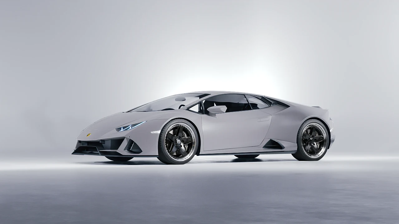 Lamborghini Huracan Evo 2024 on HRE Performance Wheels 517 forged wheels, front three-quarter view