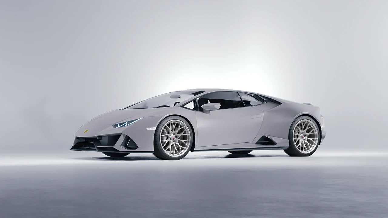 Lamborghini Huracan Evo 2024 on HRE Performance Wheels 520M forged wheels, front three-quarter view