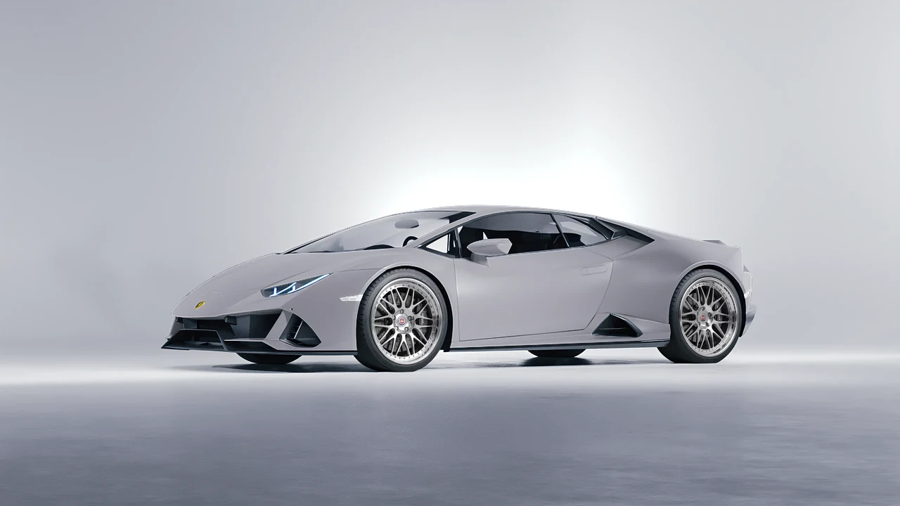 Lamborghini Huracan Evo 2024 on HRE Performance Wheels 540C forged wheels, front three-quarter view