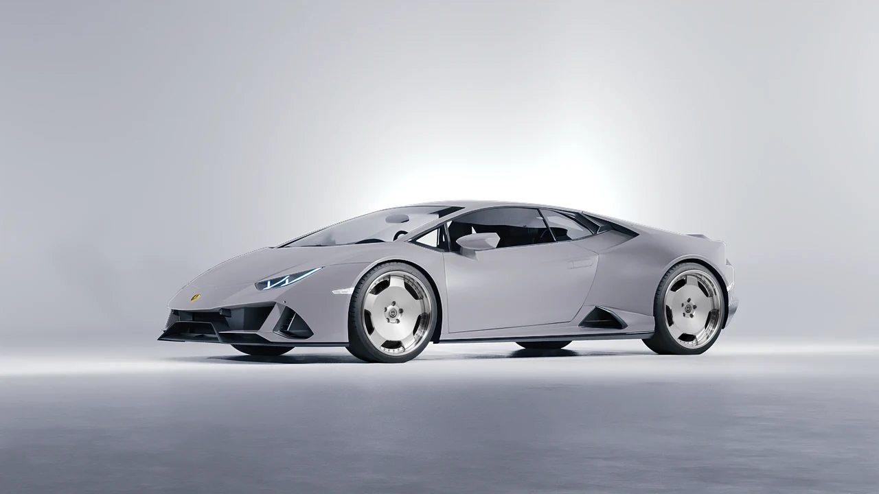 Lamborghini Huracan Evo 2024 on HRE Performance Wheels 544C forged wheels, front three-quarter view