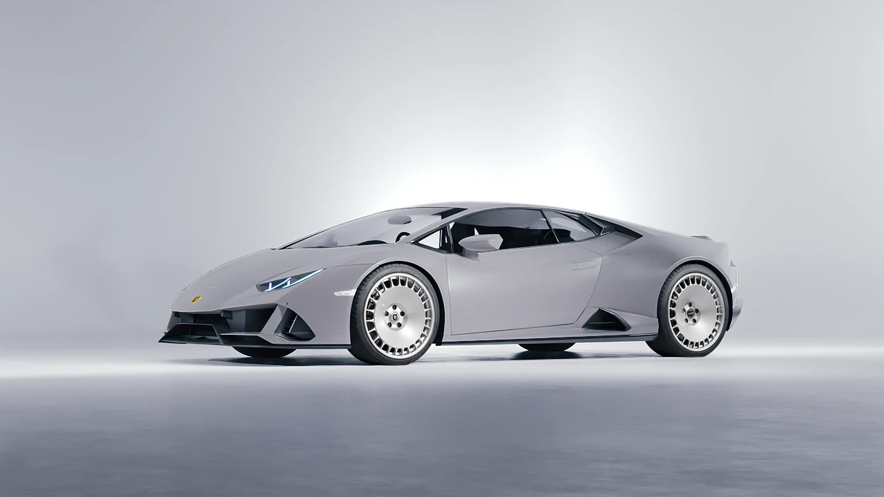 Lamborghini Huracan Evo 2024 on HRE Performance Wheels 935M forged wheels, front three-quarter view