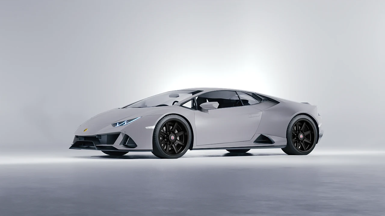 Lamborghini Huracan Evo 2024 on HRE Performance Wheels HD188H forged wheels, front three-quarter view
