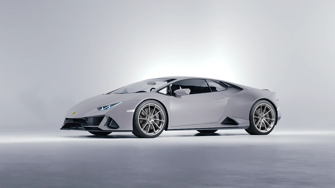 Lamborghini Huracan Evo 2024 on HRE Performance Wheels P104 forged wheels, front three-quarter view
