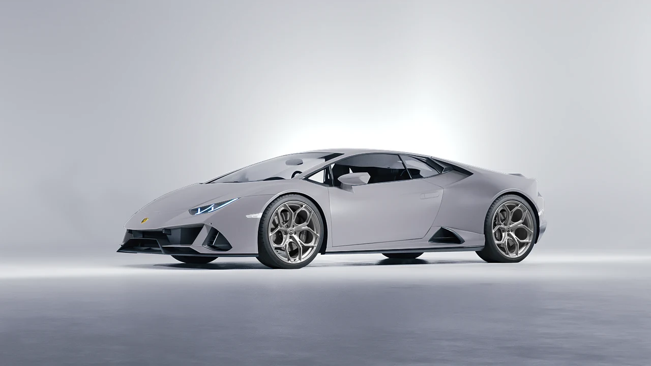 Lamborghini Huracan Evo 2024 on HRE Performance Wheels P111SC forged wheels, front three-quarter view