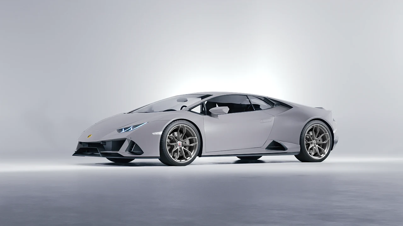 Lamborghini Huracan Evo 2024 on HRE Performance Wheels P201 forged wheels, front three-quarter view