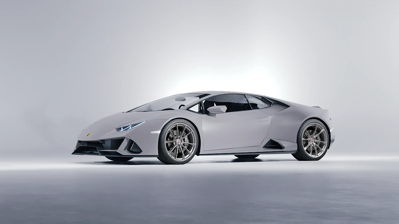 Lamborghini Huracan Evo 2024 on HRE Performance Wheels P204 forged wheels, front three-quarter view