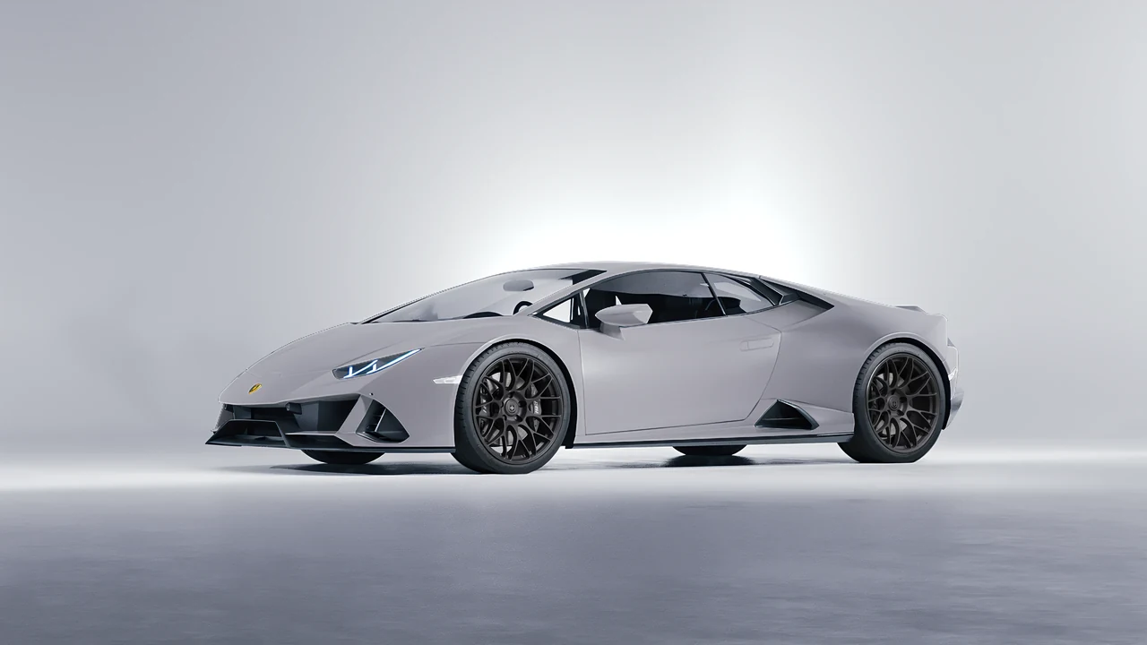 Lamborghini Huracan Evo 2024 on HRE Performance Wheels RC100 forged wheels, front three-quarter view
