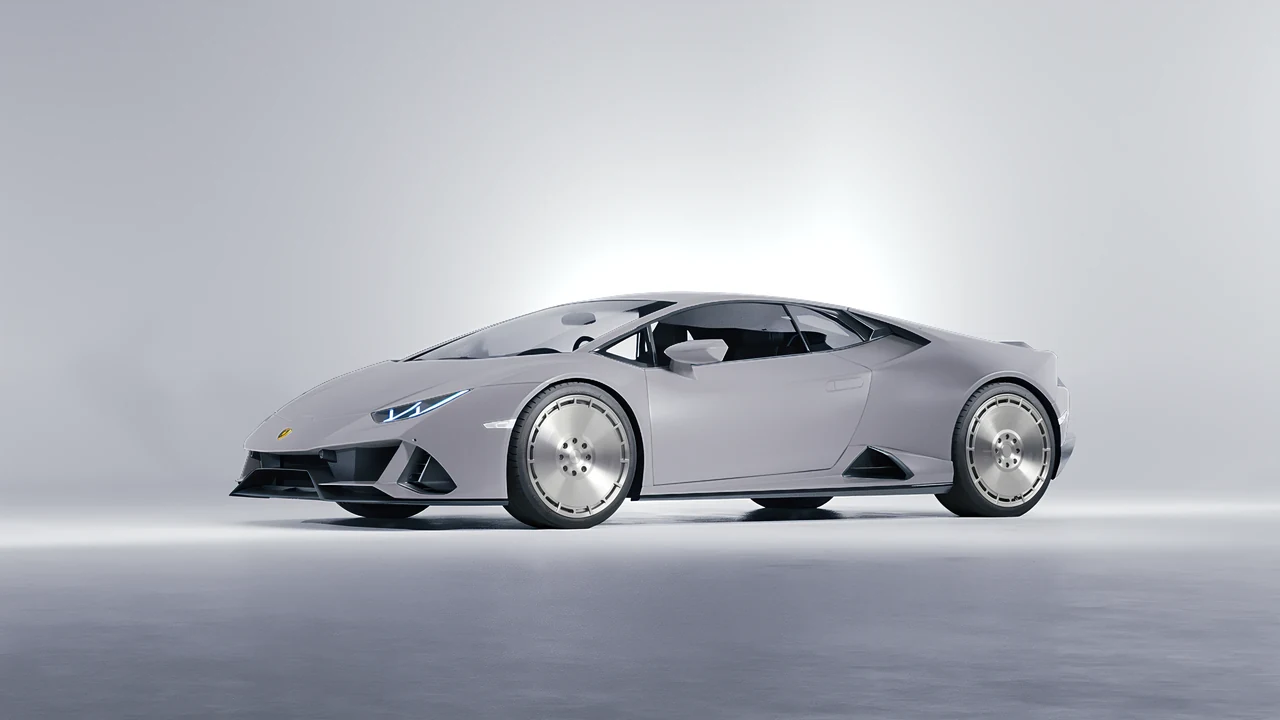 Lamborghini Huracan Evo 2024 on RDB LA Zero forged wheels, front three-quarter view