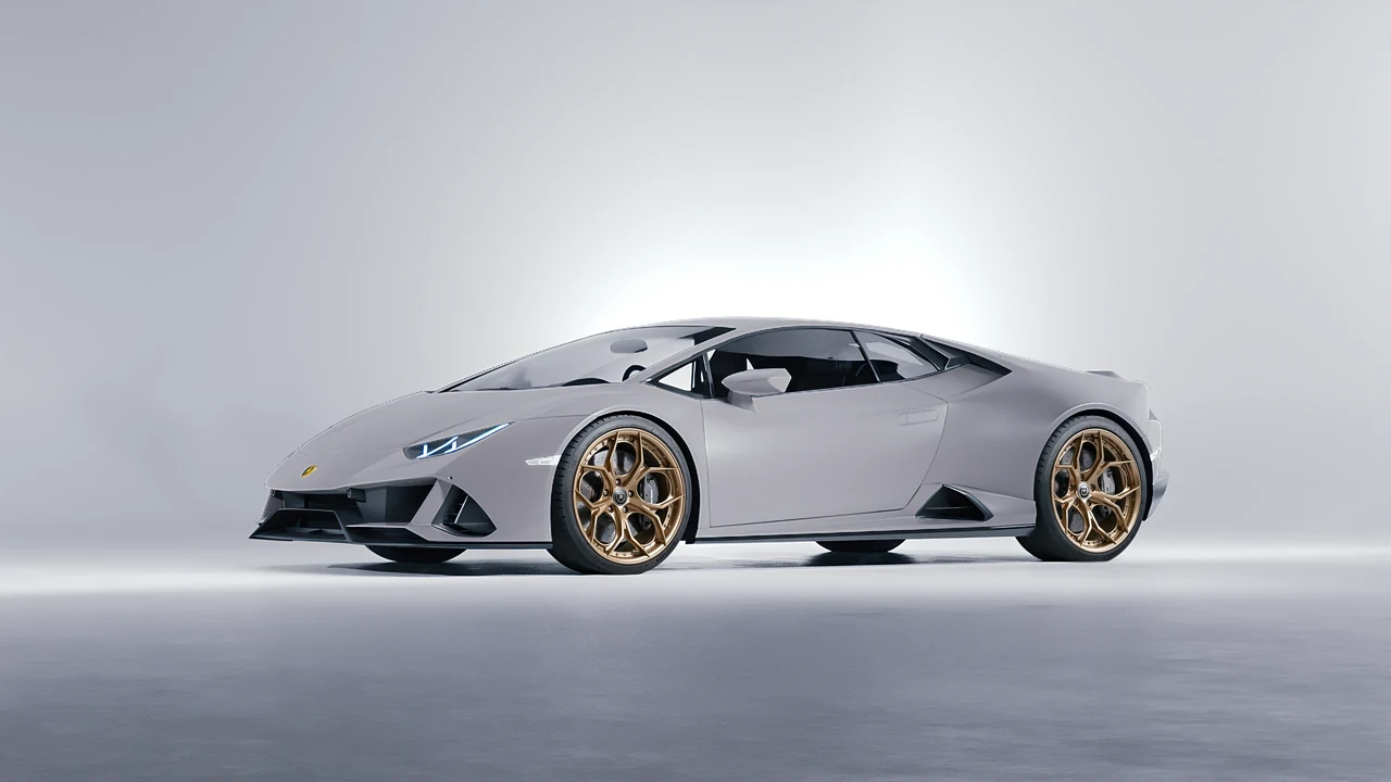 Lamborghini Huracan Evo 2024 on HRE Performance Wheels S111SC forged wheels, front three-quarter view