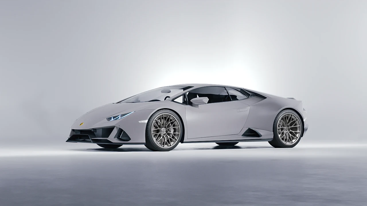 Lamborghini Huracan Evo 2024 on HRE Performance Wheels S200 forged wheels, front three-quarter view
