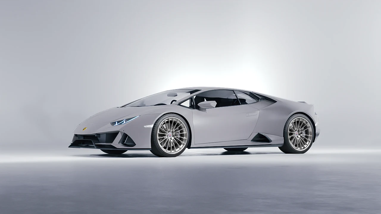Lamborghini Huracan Evo 2024 on HRE Performance Wheels S209 forged wheels, front three-quarter view