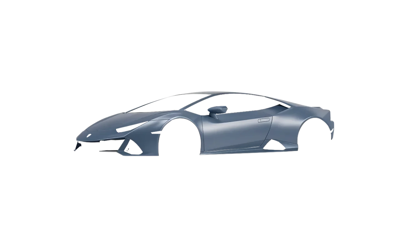 Lamborghini Huracan Evo 2024 wrapped in Satin Lunar Blue (3M S87), front three-quarter view