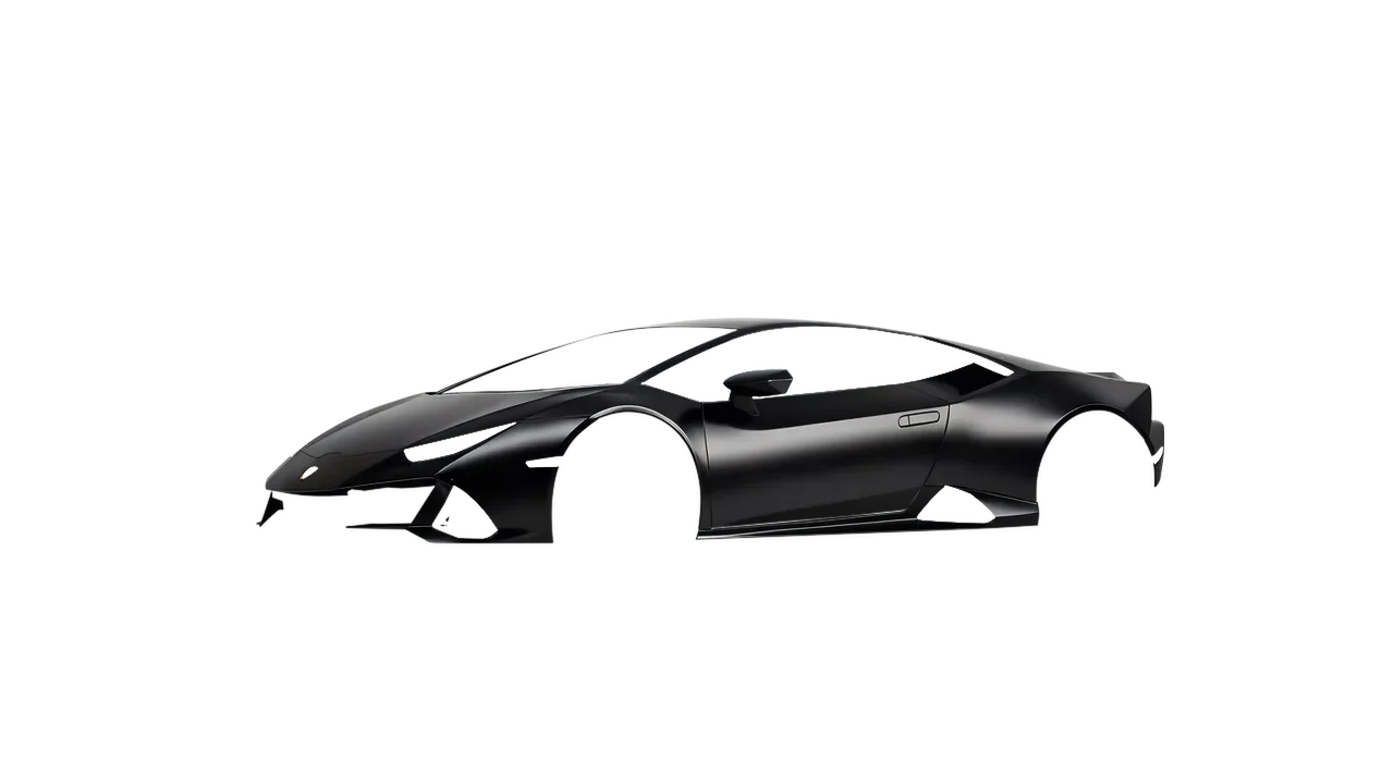 Lamborghini Huracan Evo 2024 wrapped in Satin Perfect Black (KPMF K75530), front three-quarter view