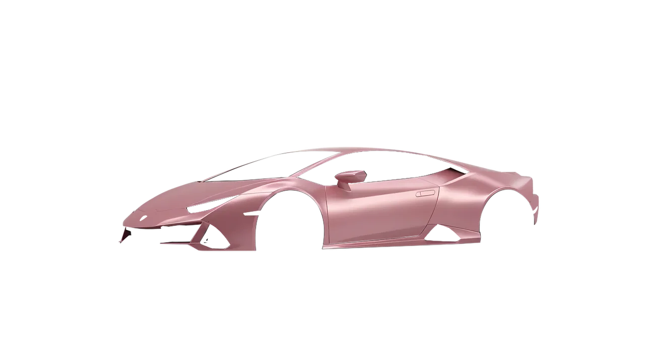 Lamborghini Huracan Evo 2024 wrapped in Satin Velvet Rose (3M S23), front three-quarter view