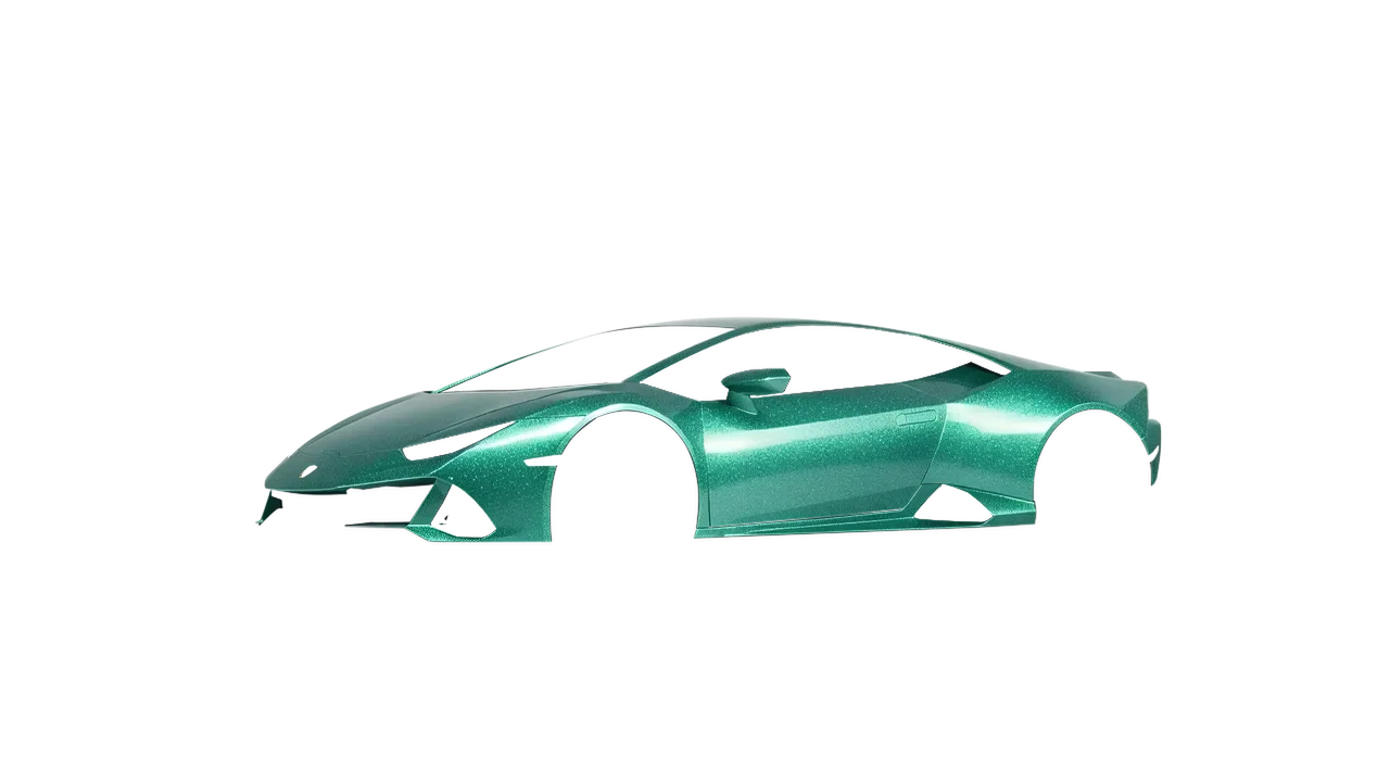Lamborghini Huracan Evo 2024 wrapped in Riviera Rush Gloss (ORACAL 970RA-181G), front three-quarter view