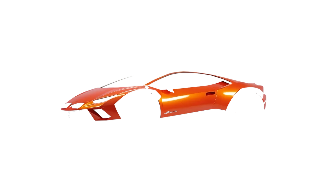 Lamborghini Huracan Sterrato 2023 wrapped in Fiery Orange (3M G364), front three-quarter view