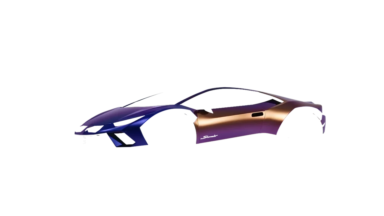 Lamborghini Huracan Sterrato 2023 wrapped in Gloss Flip Deep Space (3M GP278), front three-quarter view