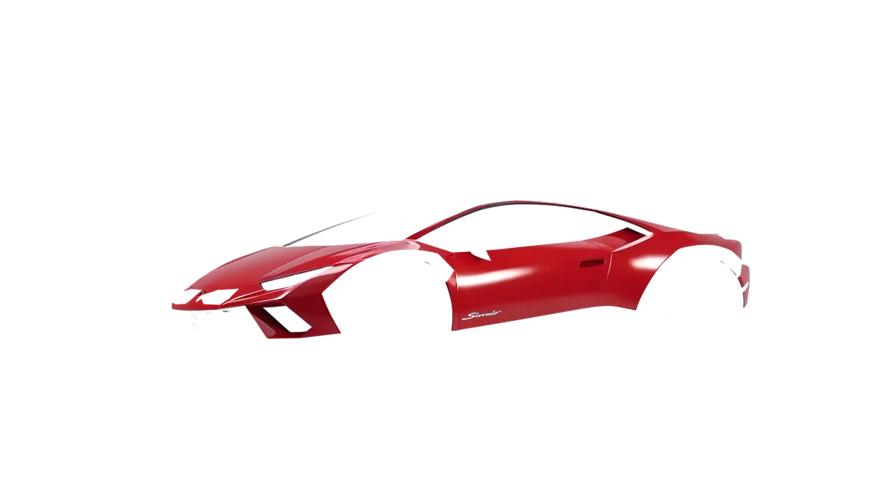 Lamborghini Huracan Sterrato 2023 wrapped in Hot Rod Red (3M G13), front three-quarter view