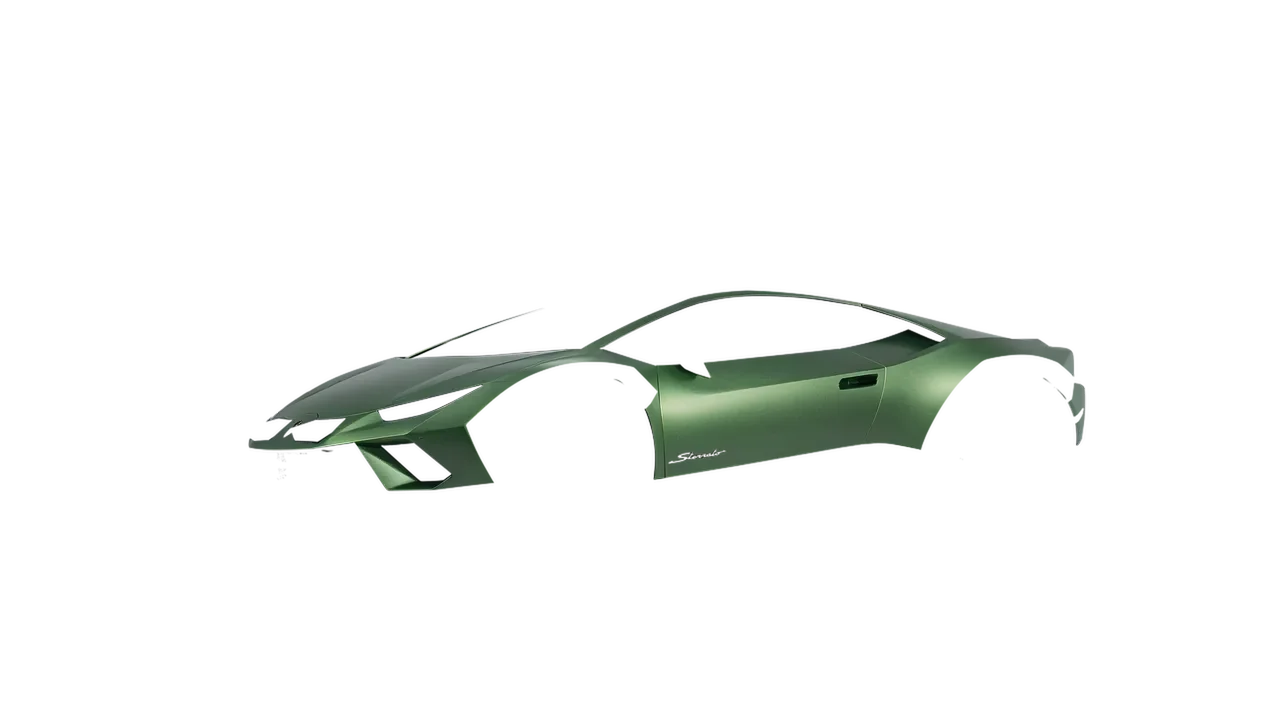 Lamborghini Huracan Sterrato 2023 wrapped in Apple Green (Avery Dennison SW900-745-M), front three-quarter view
