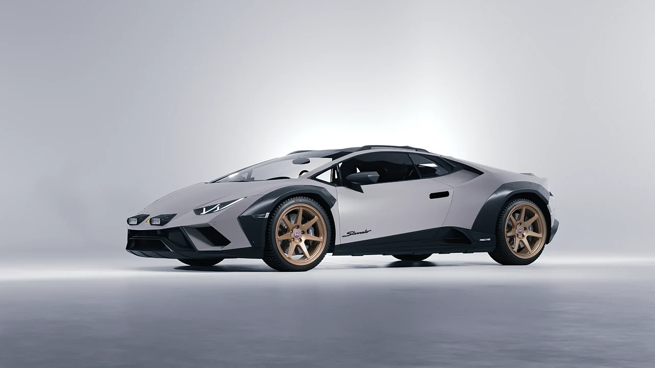 Lamborghini Huracan Sterrato 2023 on HRE Performance Wheels 307-GTS forged wheels, front three-quarter view