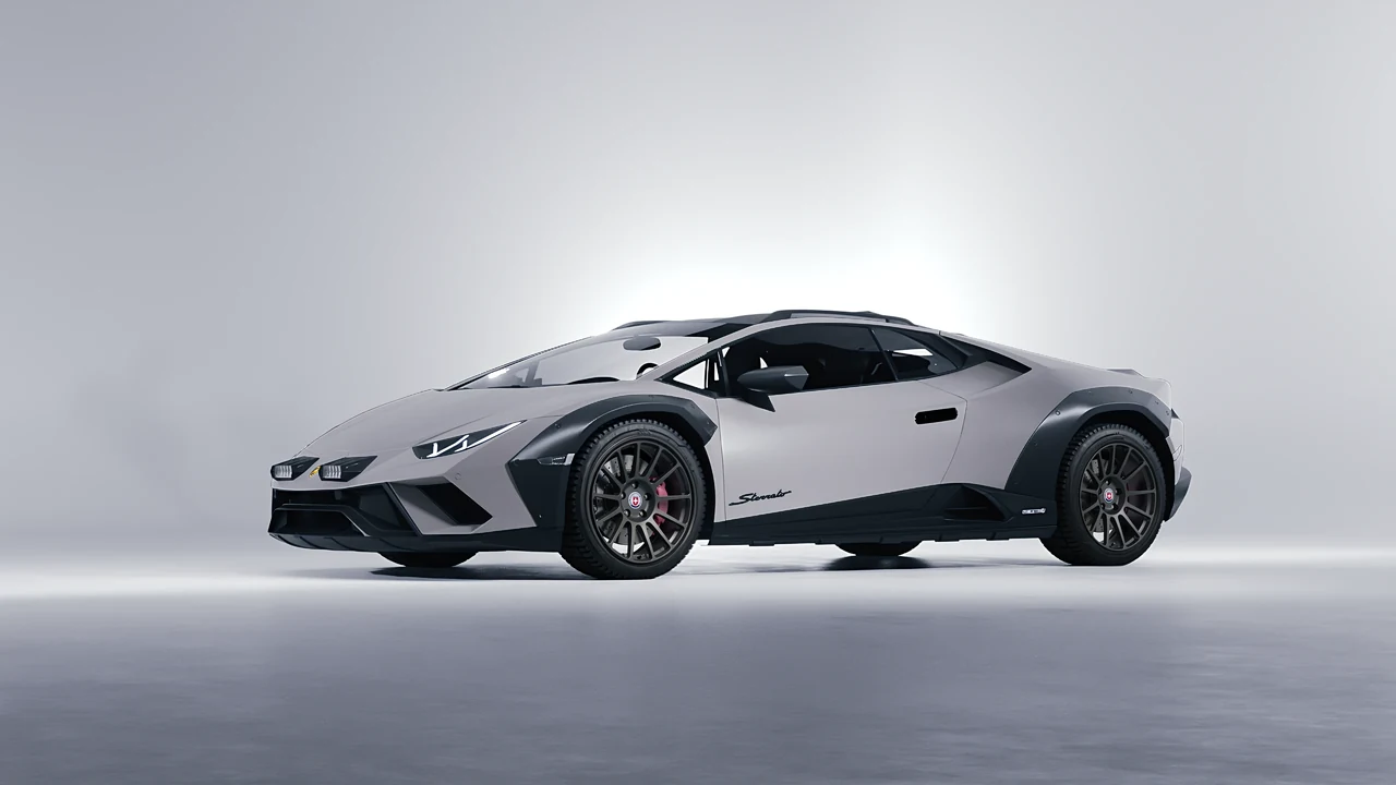 Lamborghini Huracan Sterrato 2023 on HRE Performance Wheels 313-GT forged wheels, front three-quarter view