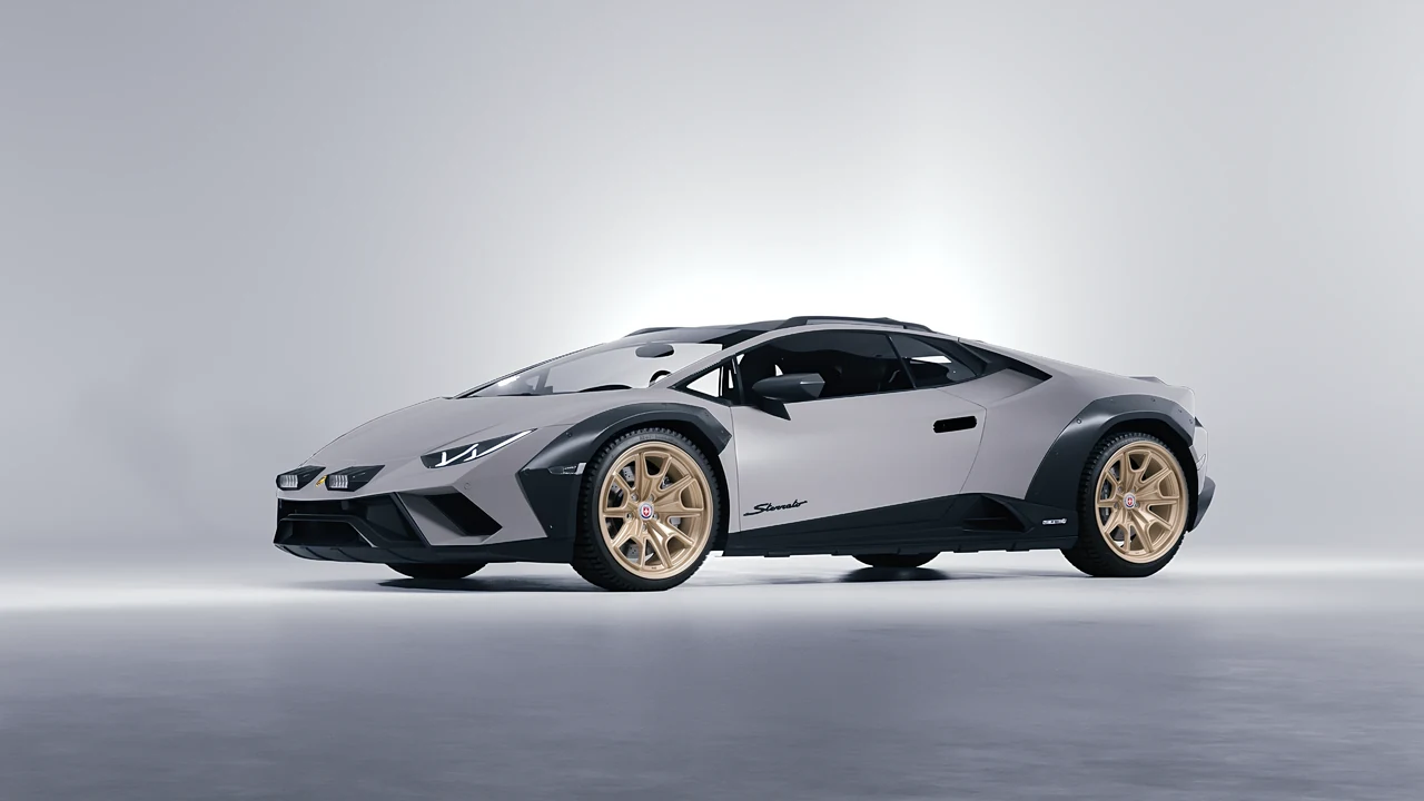 Lamborghini Huracan Sterrato 2023 on HRE Performance Wheels 427M forged wheels, front three-quarter view