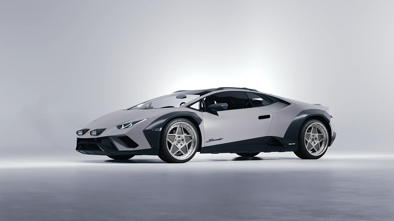 Lamborghini Huracan Sterrato 2023 on HRE Performance Wheels 505 forged wheels, front three-quarter view