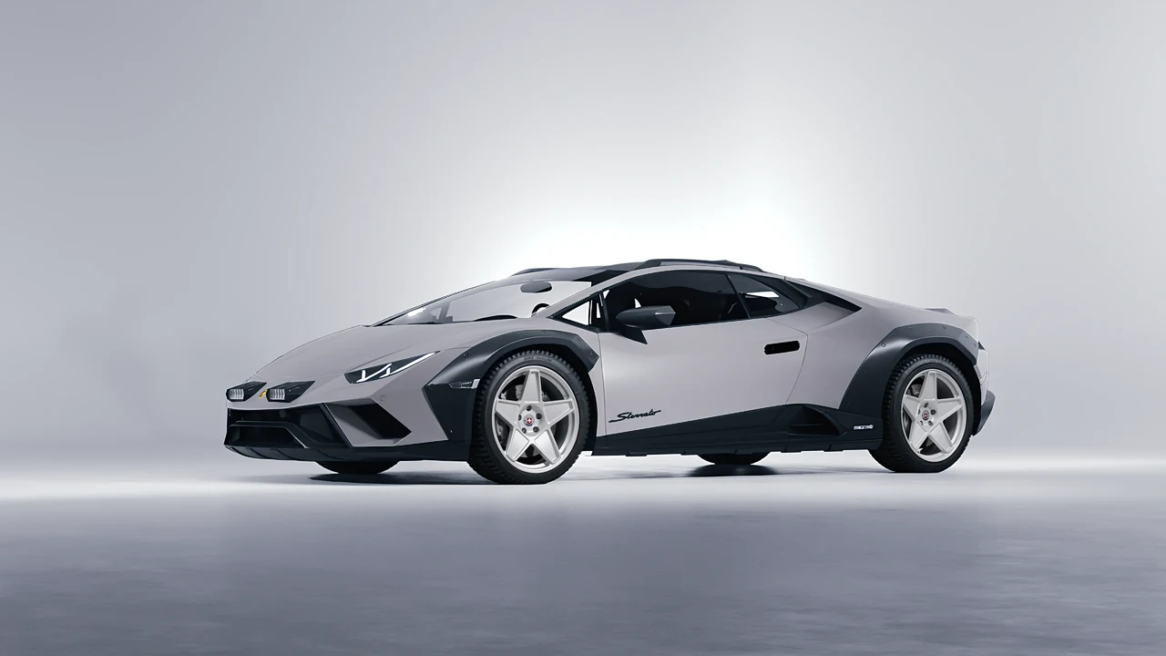 Lamborghini Huracan Sterrato 2023 on HRE Performance Wheels 505M forged wheels, front three-quarter view
