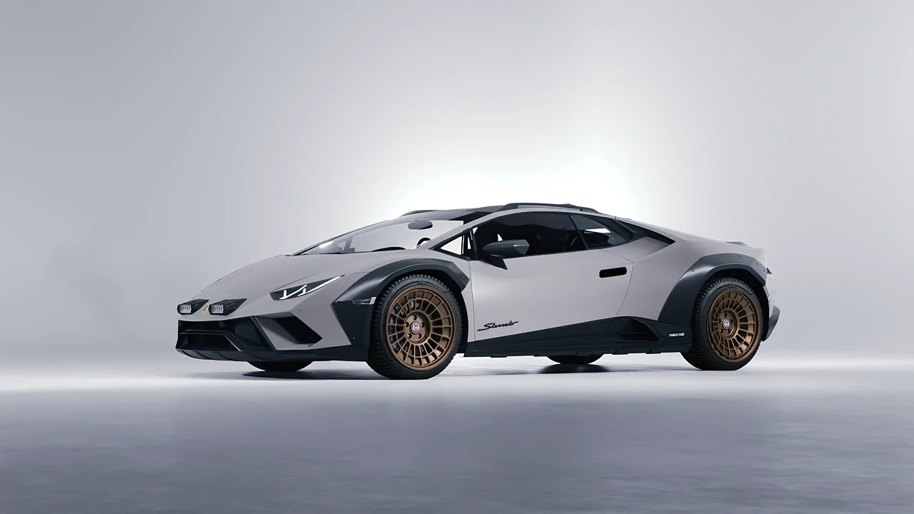 Lamborghini Huracan Sterrato 2023 on HRE Performance Wheels 515-GTM forged wheels, front three-quarter view