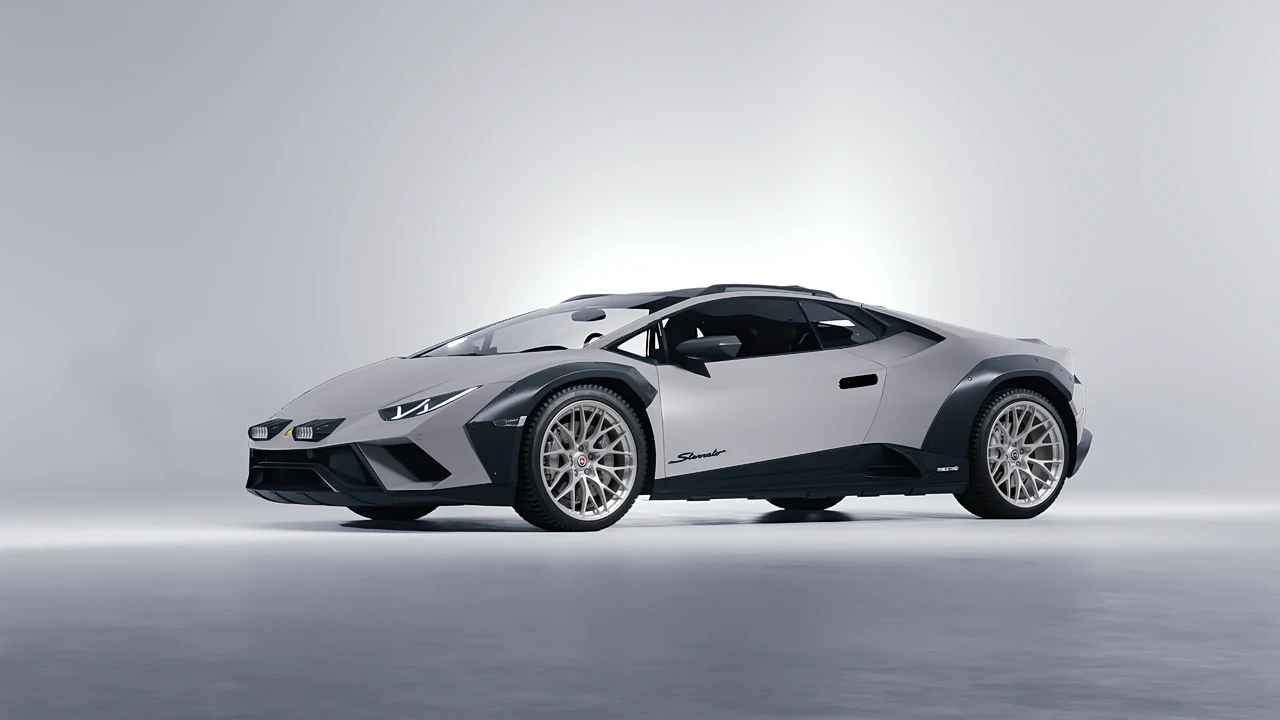 Lamborghini Huracan Sterrato 2023 on HRE Performance Wheels 520M forged wheels, front three-quarter view
