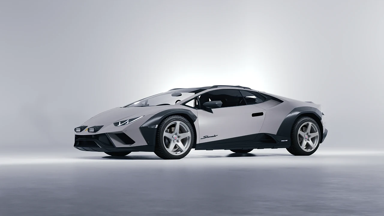 Lamborghini Huracan Sterrato 2023 on HRE Performance Wheels 527M forged wheels, front three-quarter view