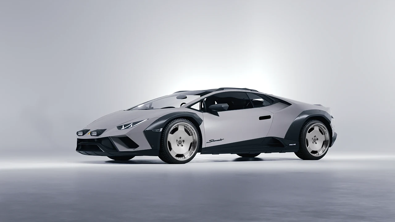 Lamborghini Huracan Sterrato 2023 on HRE Performance Wheels 544C forged wheels, front three-quarter view