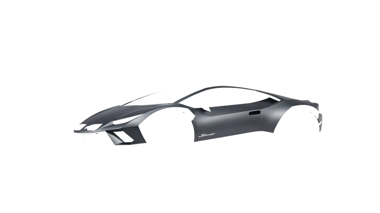 Lamborghini Huracan Sterrato 2023 wrapped in Black Rock Grey (Avery Dennison SW900-823-M), front three-quarter view