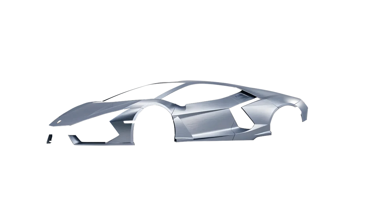 Lamborghini Revuelto 2023 wrapped in Brushed Aluminum (Avery Dennison SW900-812-X), front three-quarter view