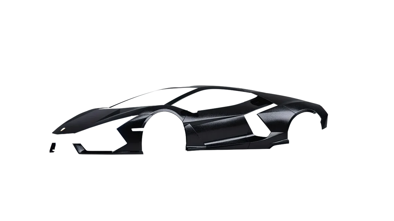 Lamborghini Revuelto 2023 wrapped in Mystery Black (Avery Dennison SW900-184-M), front three-quarter view