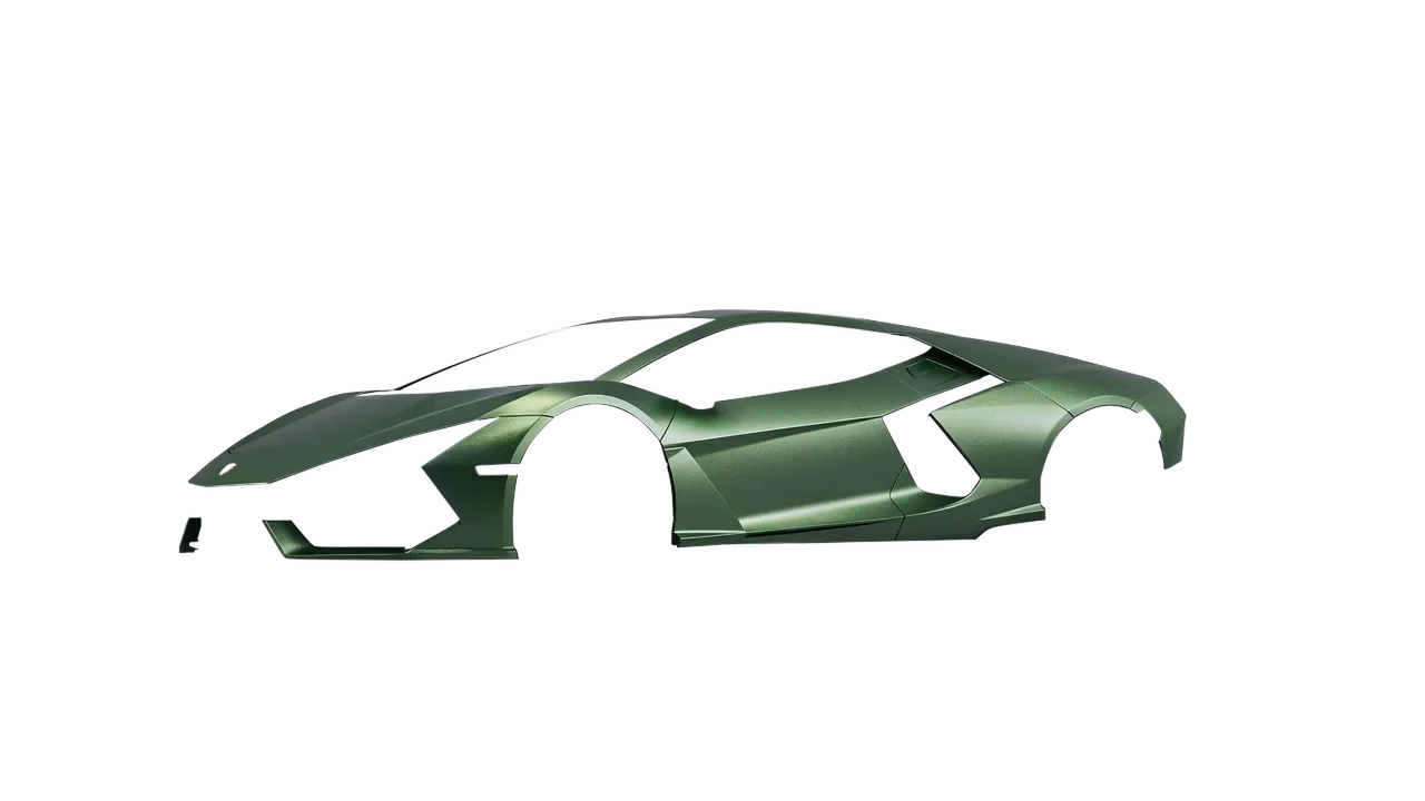 Lamborghini Revuelto 2023 wrapped in Apple Green (Avery Dennison SW900-745-M), front three-quarter view