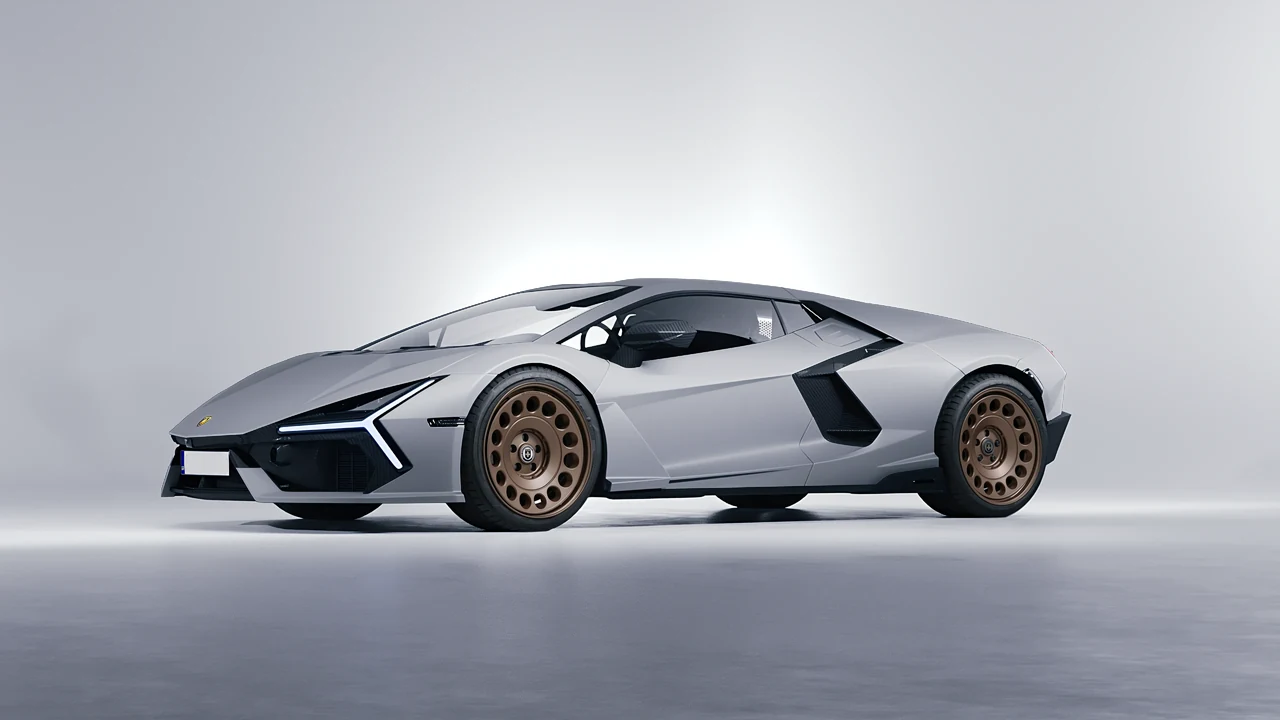 Lamborghini Revuelto 2023 on HRE Performance Wheels 037-GTM forged wheels, front three-quarter view