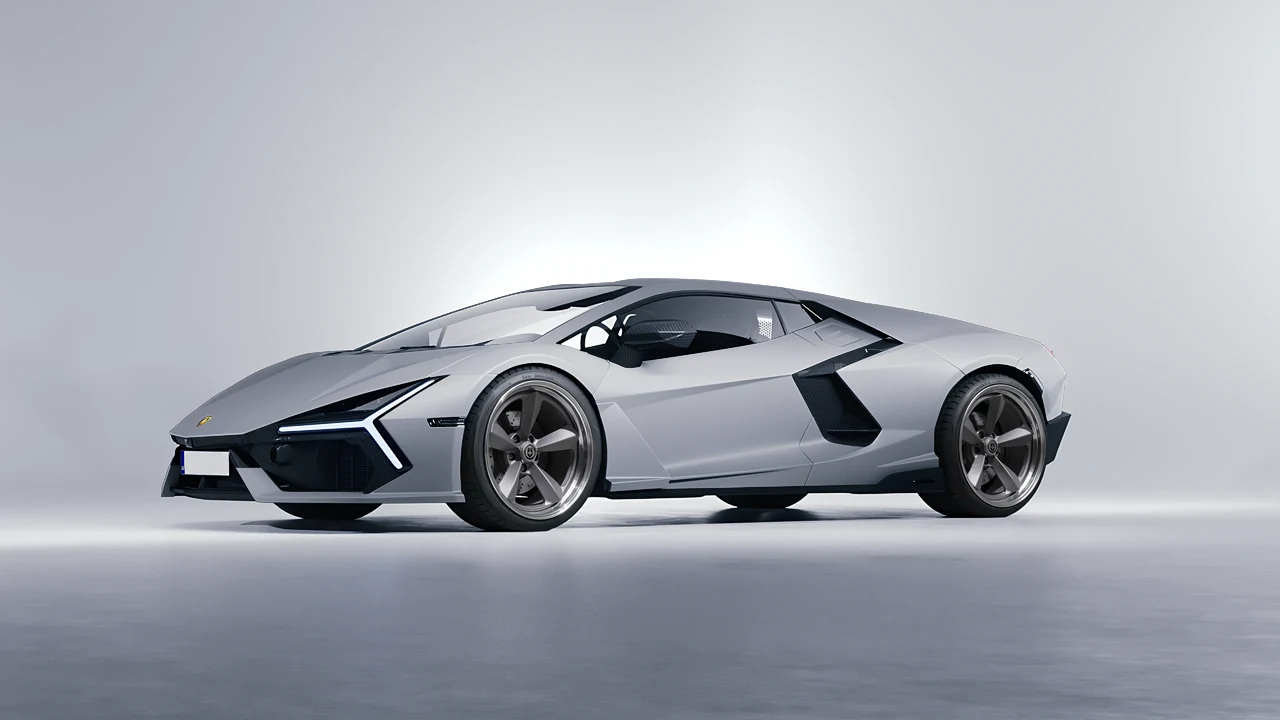 Lamborghini Revuelto 2023 on HRE Performance Wheels 105 forged wheels, front three-quarter view