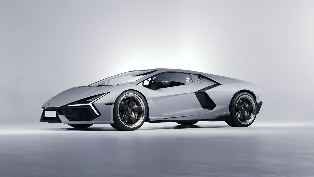 Lamborghini Revuelto 2023 on HRE Performance Wheels 517 forged wheels, front three-quarter view