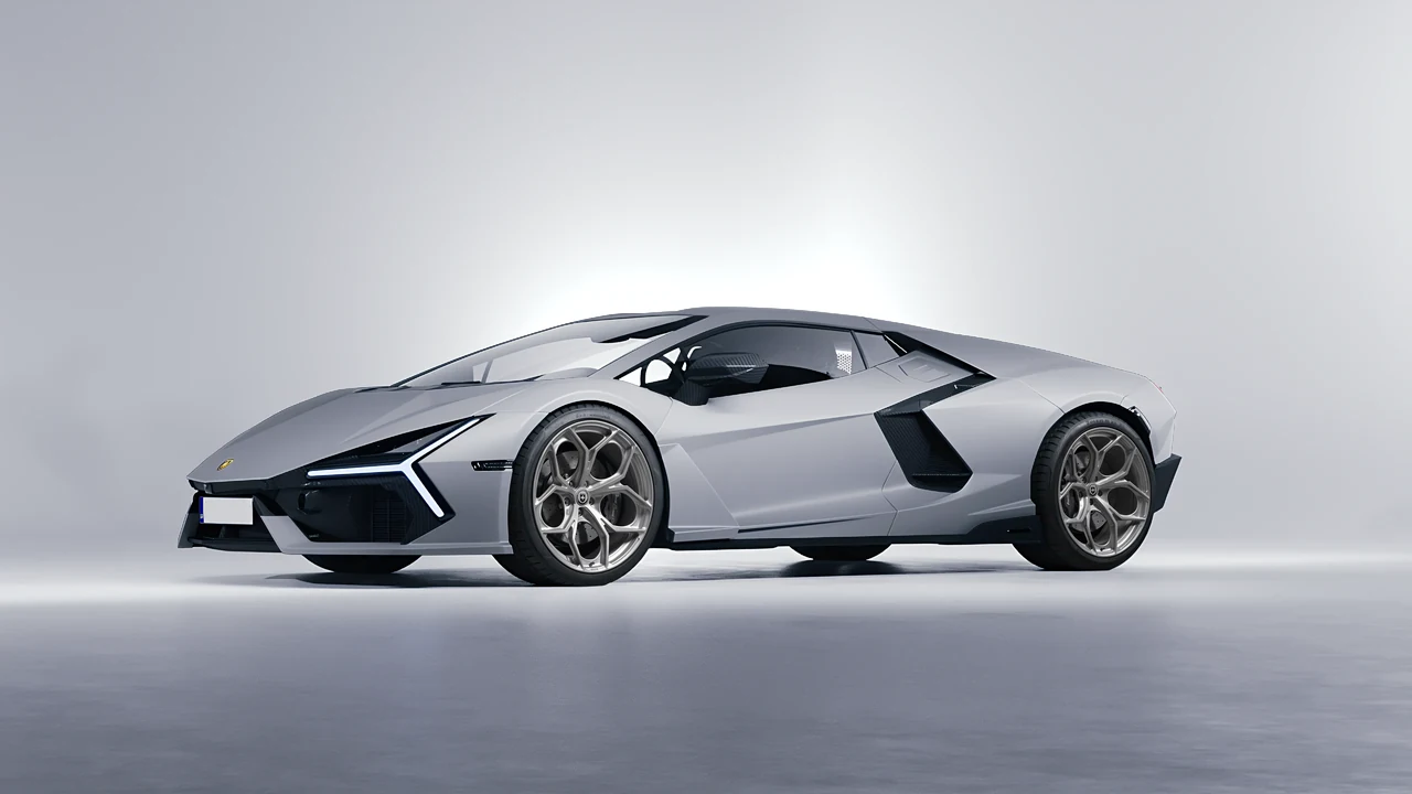 Lamborghini Revuelto 2023 on HRE Performance Wheels P111SC forged wheels, front three-quarter view