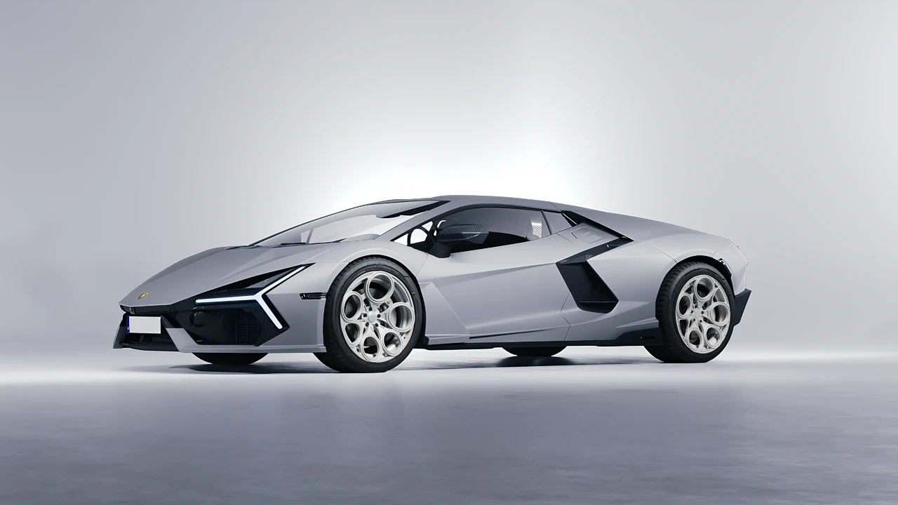 Lamborghini Revuelto 2023 on RDB LA Revolver forged wheels, front three-quarter view